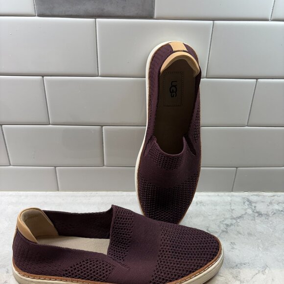 UGG Women's Knit Slip-On Sneakers in Burgundy - Picture 4 of 5